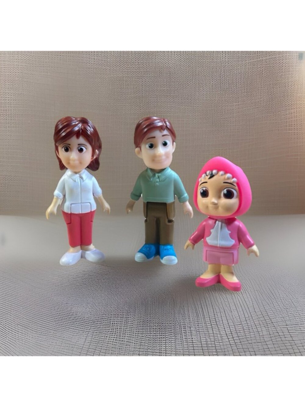 Lot 3 Cocomelon Mom & Dad 2021 Jazwares Moonbug Mother 3.5” Toy Figures